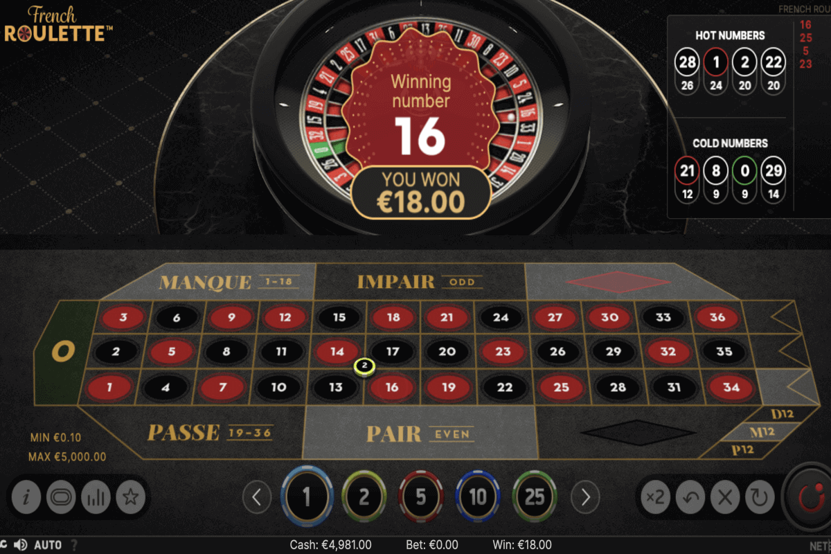 French Roulette NetEnt screenshot 1 1 1