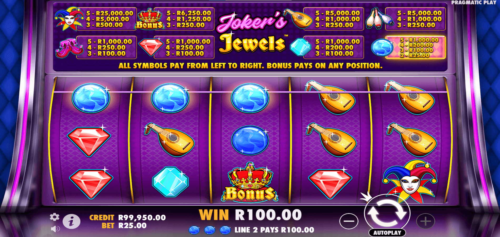 Joker's Jewels slot by Pragmatic Play
