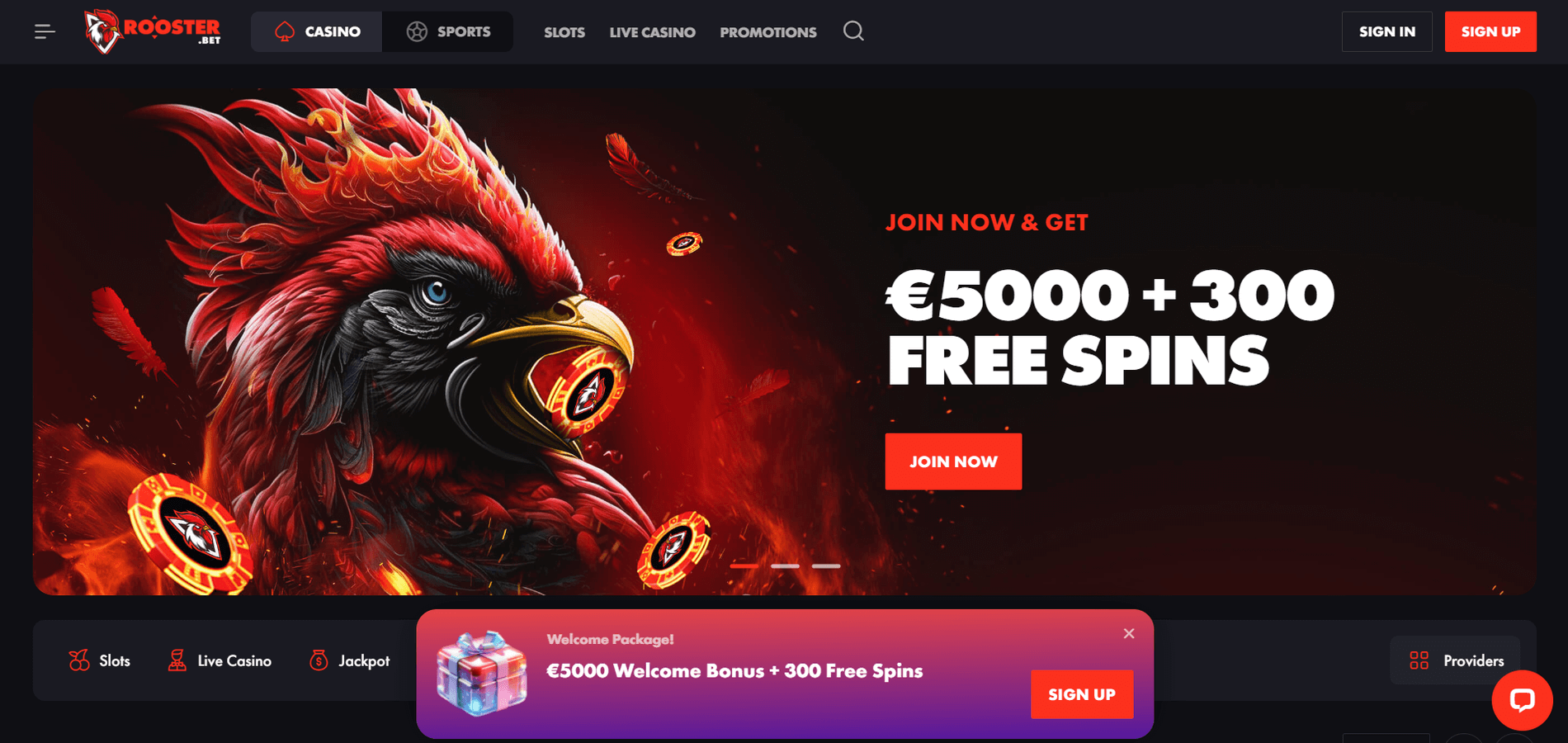 Rooster bet casino review