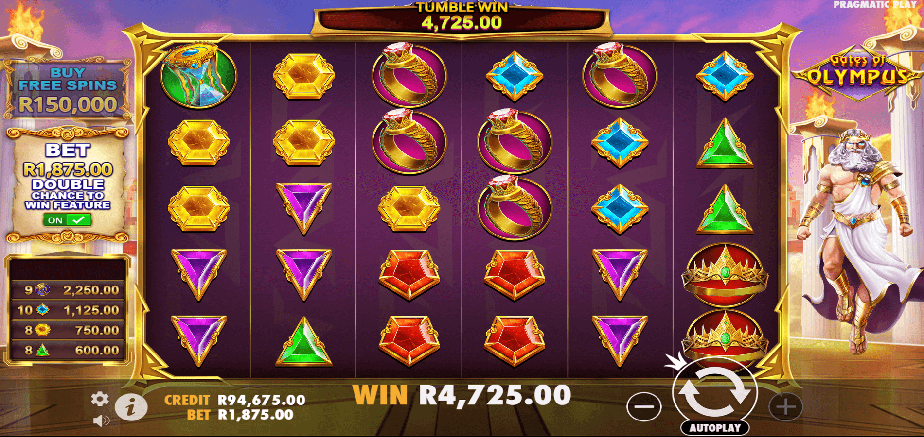 big win in Gates of Olympus slot by Pragmatic