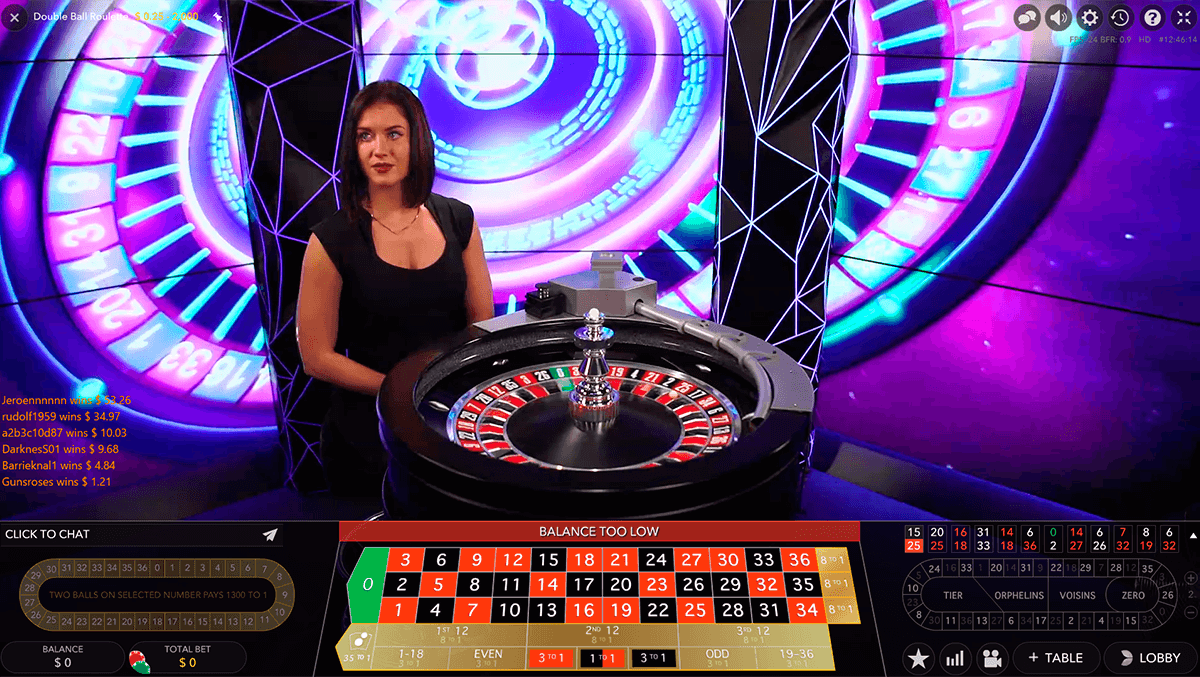 double ball roulette evolution gaming online