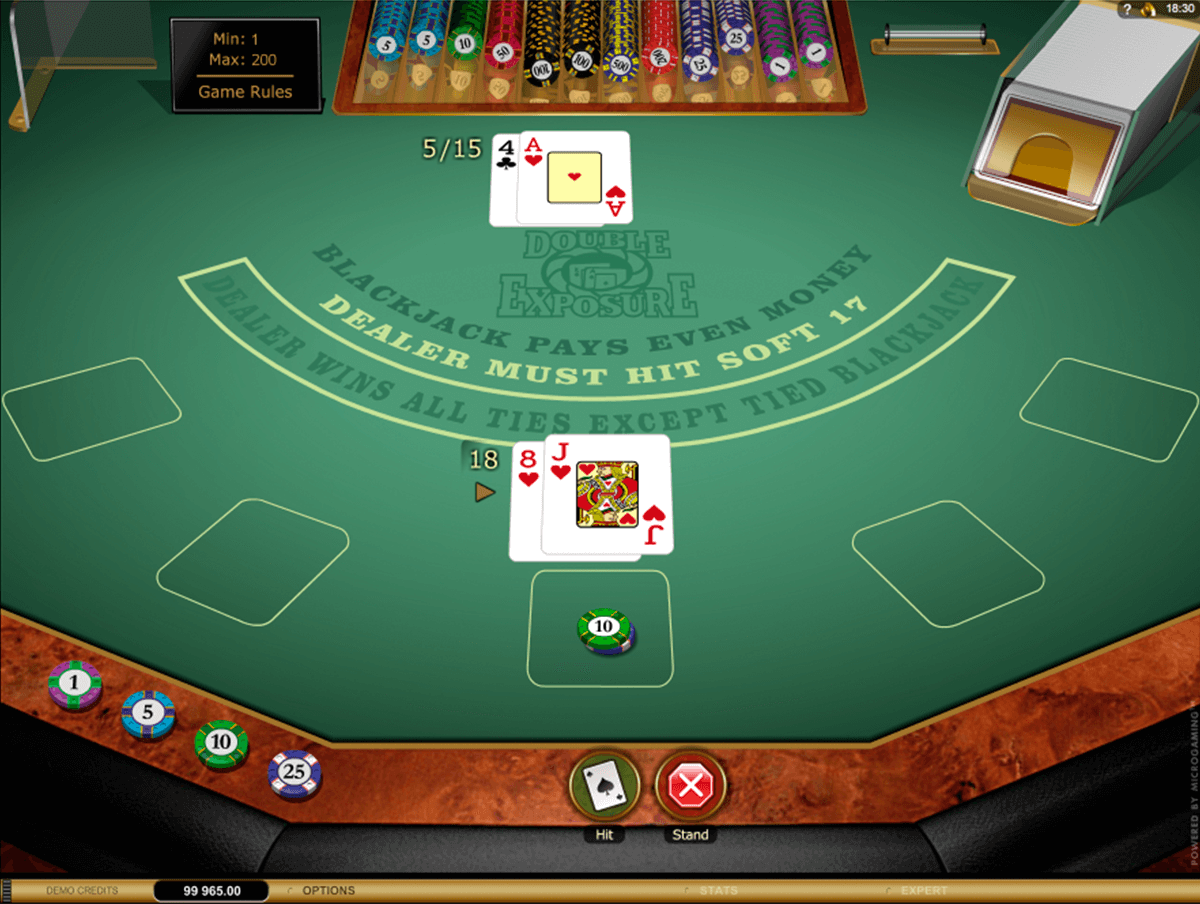 double exposure blackjack gold microgaming online