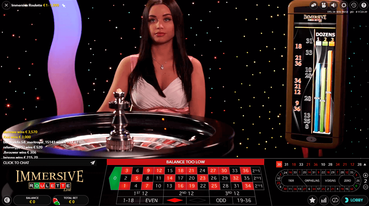 immersive roulette evolution gaming online