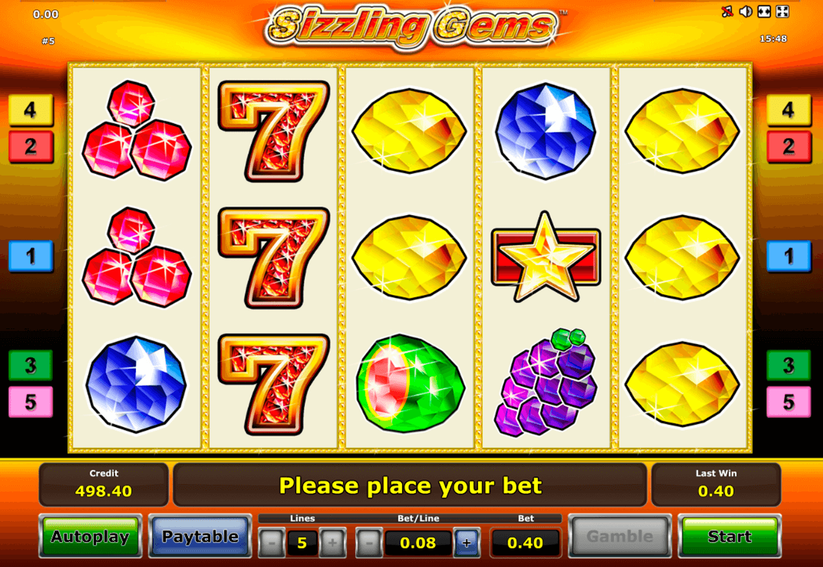 sizzling gems novomatic slot