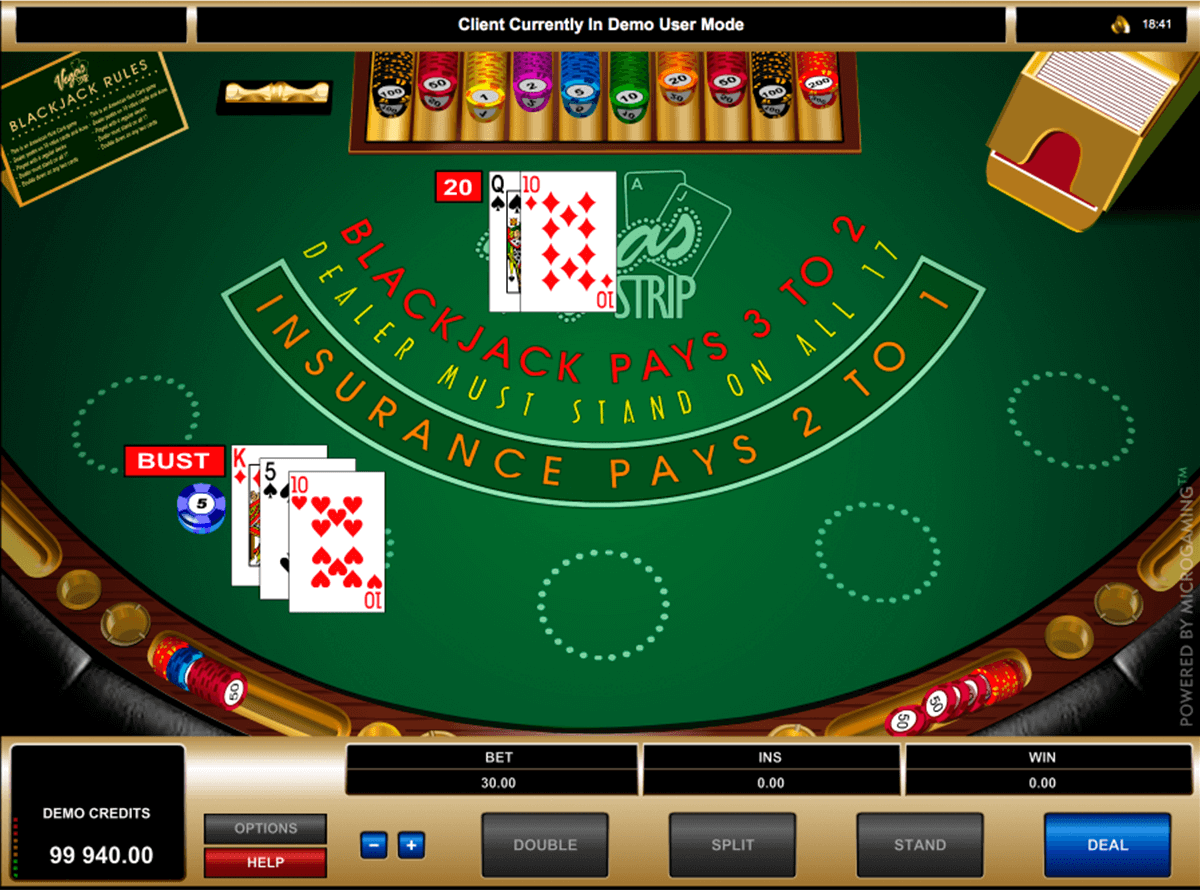 vegas strip blackjack microgaming online