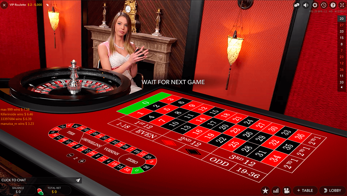 vip live roulette evolution gaming online